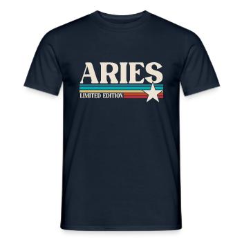 Sternzeichen Widder - Männer T-Shirt - Navy - Vorne - AI Model Male 178 light (178cm)