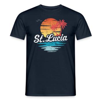 Sainte-Lucie - T-shirt homme - marine - Devant - AI Model Male 178 light (178cm)