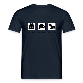 Mein Haus, mein Auto, mein Pferd - Männer T-Shirt - Navy - Vorne - AI Model Male 178 light (178cm)
