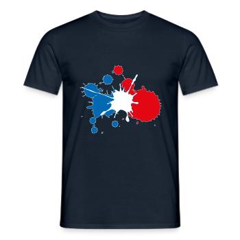 France bleu blanc rouge Design Peinture BBR - T-shirt homme - marine - Devant - AI Model Male 178 light (178cm)