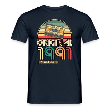 Cassette Tape Retro Vintage 1991 30.Geburtstag - Männer T-Shirt - Navy - Vorne - AI Model Male 178 light (178cm)