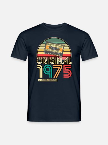 Cassette Tape Retro Vintage 1975 geboren Jahr 1975 - Männer T-Shirt - Navy