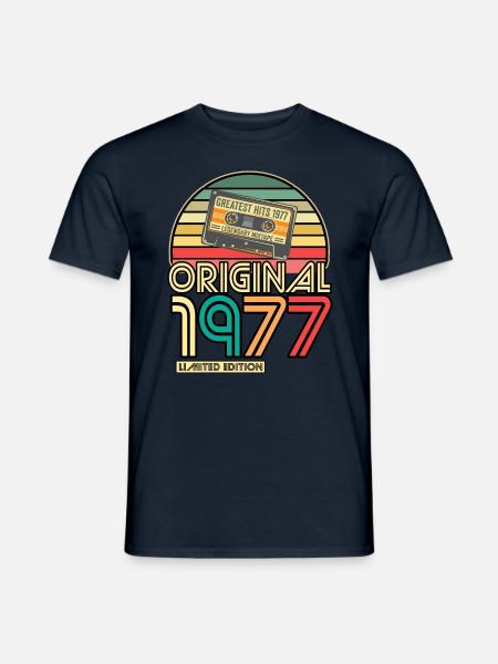 Cassette Tape Retro Vintage 1977 geboren Jahr 1977 - Männer T-Shirt - Navy
