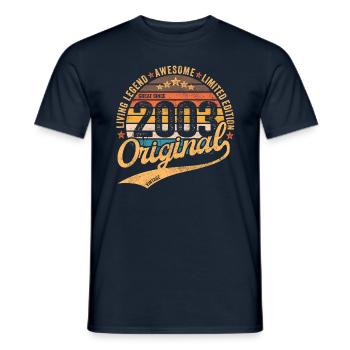 18. Geburtstag Vintage 2003 geboren im Jahr 2003 - Männer T-Shirt - Navy - Vorne - AI Model Male 178 light (178cm)