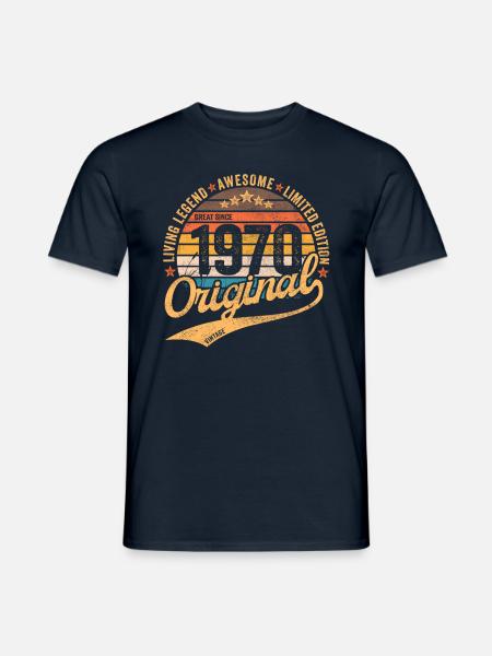 1970 Geburtstag Retro Vintage geboren im Jahr 1970 - Männer T-Shirt - Navy