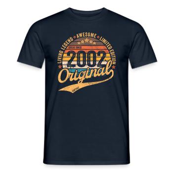 2002 Anniversaire Rétro vintage né en 2002 - T-shirt homme - marine - Devant - AI Model Male 178 light (178cm)