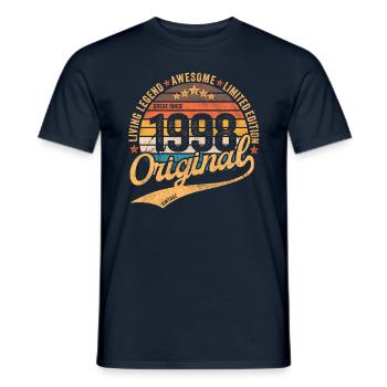 1998 Anniversaire rétro vintage né en 1998 - T-shirt homme - marine - Devant - AI Model Male 178 light (178cm)