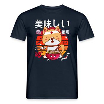 Kawaii Hund Ramen Nudeln Japan Design - Männer T-Shirt - Navy - Vorne - AI Model Male 178 light (178cm)