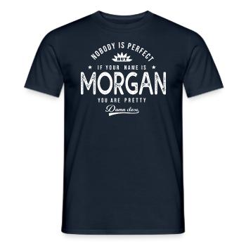 Morgan personalisiertes Geschenk Vorname Morgan - Männer T-Shirt - Navy - Vorne - AI Model Male 178 light (178cm)