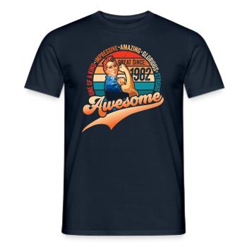 40. Geburtstag geboren 1982 Vintage Design Frauen - Männer T-Shirt - Navy - Vorne - AI Model Male 178 light (178cm)