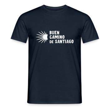 Buen Camino de Santiago de Compostela Jakobsweg - Men's T-Shirt - navy - Front - AI Model Male 178 light (178cm)