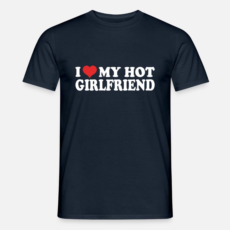 Jeg elsker min kæreste - Mænd T-shirt - marineblå