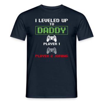 Je suis monté au niveau de Papa New Dad Gamer Funny Husband - T-shirt homme - marine - Devant - AI Model Male 178 light (178cm)