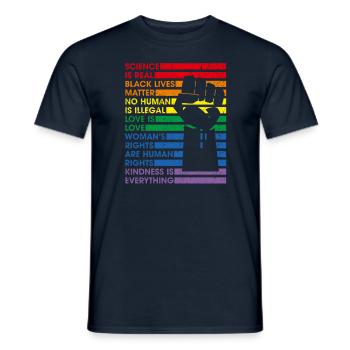 Science Is Real Black Lives Matter Lgbt Pride Love - T-shirt homme - marine - Devant - AI Model Male 178 light (178cm)