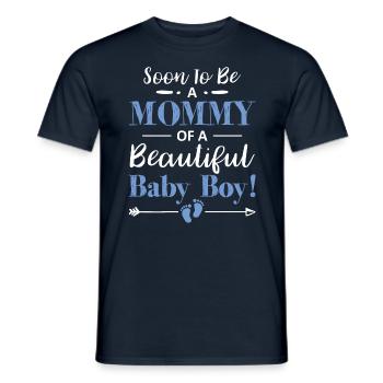 Soon To Be A Mommy Of a Baby Boy New Son Expecting - Männer T-Shirt - Navy - Vorne - AI Model Male 178 light (178cm)
