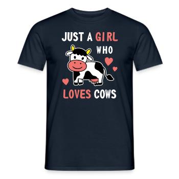 Juste une fille qui aime les vaches Farmer Milk Liebha - T-shirt homme - marine - Devant - AI Model Male 178 light (178cm)