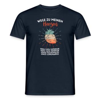 Vintage Wege Herz Ärzte Krankenschwester Geschenk - Männer T-Shirt - Navy - Vorne - AI Model Male 178 light (178cm)