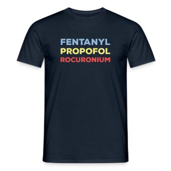 Fentanyl Propofol Rocuronium Anesthésie anesthésie - T-shirt homme - marine - Devant - AI Model Male 178 light (178cm)