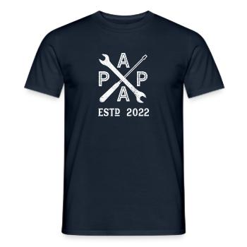 Vintage Papa Handwerker Baby Est 2022 Geschenk - Männer T-Shirt - Navy - Vorne - AI Model Male 178 light (178cm)