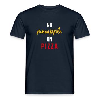 Vintage Retro No Pineapple On Pizza Hawaii Ananas - Männer T-Shirt - Navy - Vorne - AI Model Male 178 light (178cm)