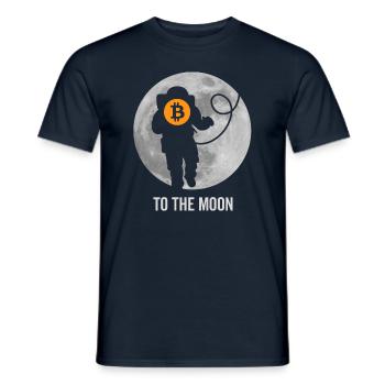 To The Moon Astronaut Bitcoin Shirt Krypto Bitcoin - T-shirt homme - marine - Devant - AI Model Male 178 light (178cm)