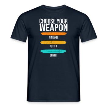 Funny Retro Disc Golf Frisbee - Men's T-Shirt - navy - Front - AI Model Male 178 light (178cm)