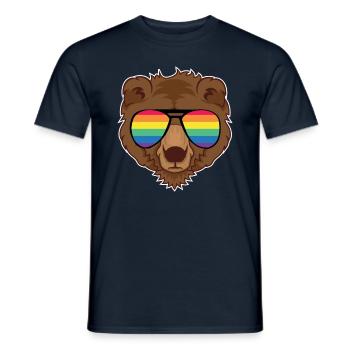 LGBT Homosexuell Gay Pride Monat Sonnenbrille Bär - Männer T-Shirt - Navy - Vorne - AI Model Male 178 light (178cm)