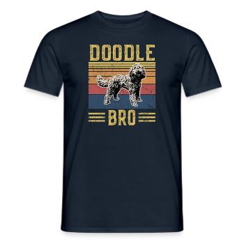 Retro Doodle Bro Brother - Goldendoodle Gift - Men's T-Shirt - navy - Front - AI Model Male 178 light (178cm)