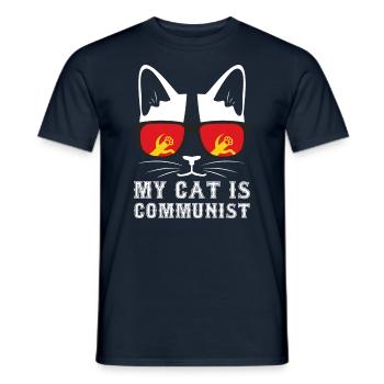 My Cat Is A Communist - Men's T-Shirt - navy - Front - AI Model Male 178 light (178cm)