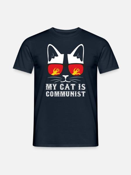 My Cat Is A Communist - Men's T-Shirt - navy