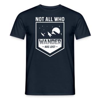 Compass Hiking Not All Those Who Wander are Lost - Men's T-Shirt - navy - Front - AI Model Male 178 light (178cm)