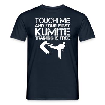 Karate Kumite Training Is Free - Martial Arts - Men's T-Shirt - navy - Front - AI Model Male 178 light (178cm)