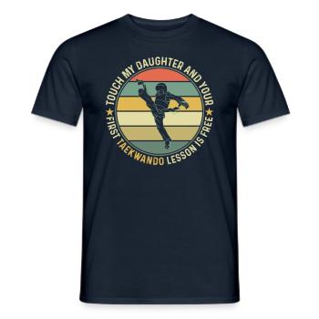 Martial arts | Daughter Hour Free - Taekwondo - Men's T-Shirt - navy - Front - AI Model Male 178 light (178cm)