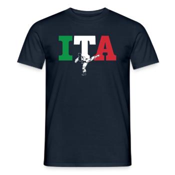 Karate ITA Italy Flag & Shotokan - Martial Arts - Men's T-Shirt - navy - Front - AI Model Male 178 light (178cm)