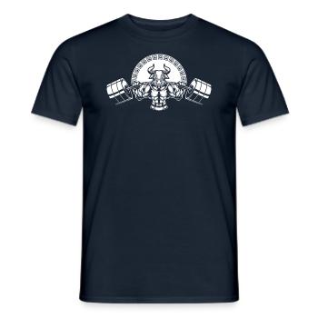 Minotaurus Hebt Gewichte, Fitness Workout Im Gym - Männer T-Shirt - Navy - Vorne - AI Model Male 178 light (178cm)