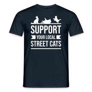 Unterstützen Sie Ihre Lokalen Straßenkatzen - - Männer T-Shirt - Navy - Vorne - AI Model Male 178 light (178cm)