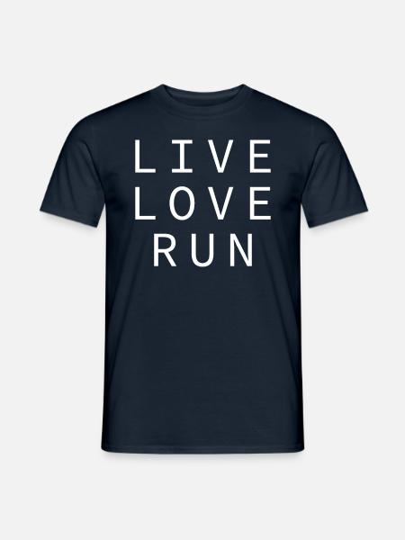 Live Love Run - Läufer Liebt Laufen - Männer T-Shirt - Navy
