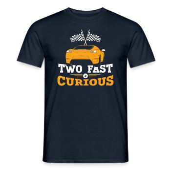 Deux Rapides 2 Curieux - 2 ans d’anniversaire - T-shirt homme - marine - Devant - AI Model Male 178 light (178cm)