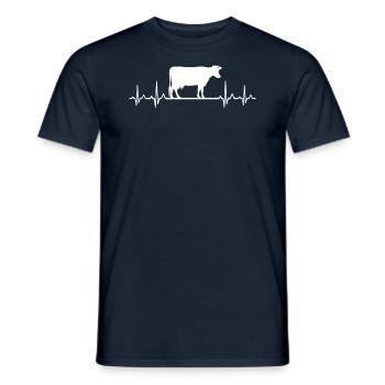 Heartbeat Holstein Rancher Cow Farmer Pouls - T-shirt homme - marine - Devant - AI Model Male 178 light (178cm)