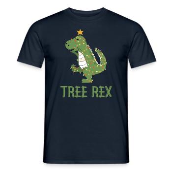 Dinosaurier Baum Rex Pyjamas - Tree Rex - Männer T-Shirt - Navy - Vorne - AI Model Male 178 light (178cm)