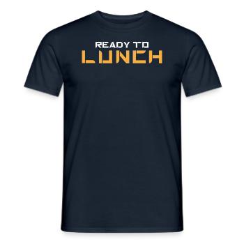 Ready to Lunch - Food Space & Pizza Rocket - Men's T-Shirt - navy - Front - AI Model Male 178 light (178cm)