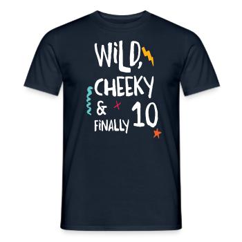 Wild, Frech & Finally 10 - 10 years old birthday - Men's T-Shirt - navy - Front - AI Model Male 178 light (178cm)