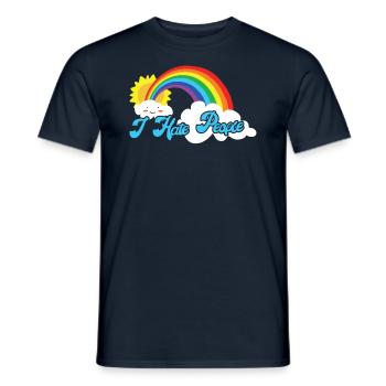 Cute Cloud - I hate people - Men's T-Shirt - navy - Front - AI Model Male 178 light (178cm)