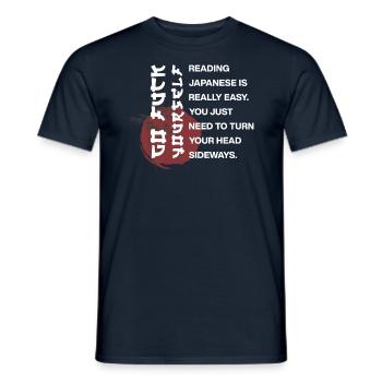 Reading Japanese is easy - Men's T-Shirt - navy - Front - AI Model Male 178 light (178cm)