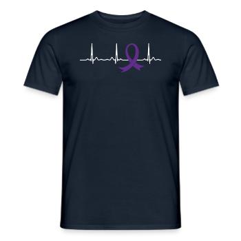 ECG Épilepsie Pouls cardiaque - T-shirt homme - marine - Devant - AI Model Male 178 light (178cm)