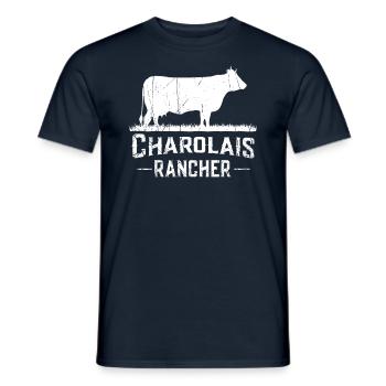 Charolais Rancher - Kuhzüchter - Männer T-Shirt - Navy - Vorne - AI Model Male 178 light (178cm)