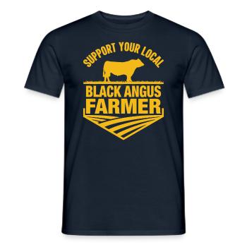 Support your local Black Angus Farmer - Men's T-Shirt - navy - Front - AI Model Male 178 light (178cm)