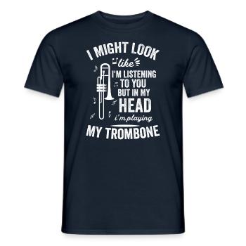 Ich Sehe Aus, Als Ob Ich Posaune Höre - Männer T-Shirt - Navy - Vorne - AI Model Male 178 light (178cm)