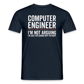 J’explique seulement - Ingénieur en informatique - T-shirt homme - marine - Devant - AI Model Male 178 light (178cm)