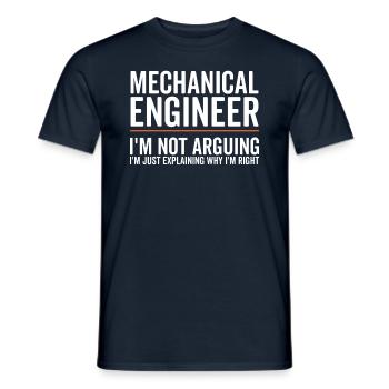 Just Explaining - Mechanical Engineer - Men's T-Shirt - navy - Front - AI Model Male 178 light (178cm)